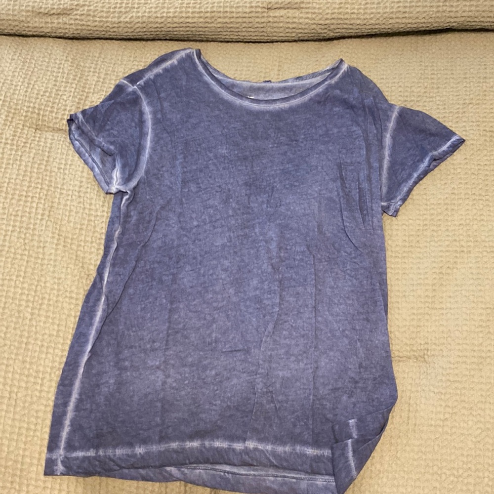 Large heathered blue short sleeve